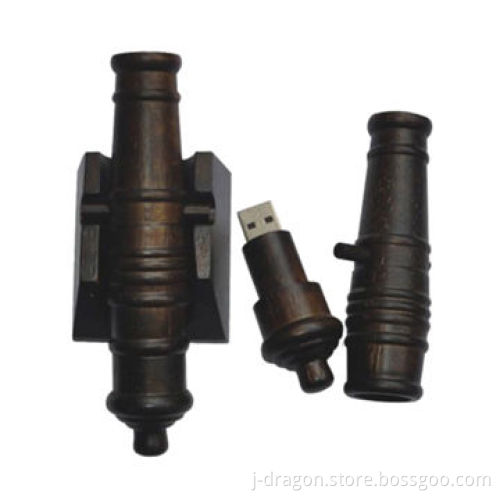 Elegant Wood Cannon Design USB Flash Drive Disk